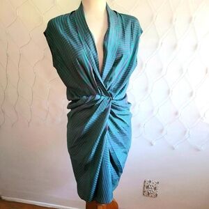 Vertigo Snap Waist Dress • Sleeveless • Striped • Size X-Small